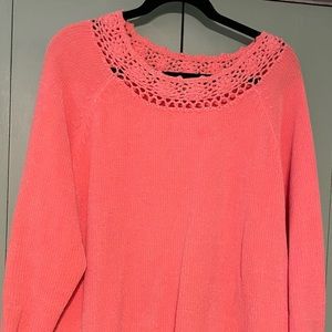 Women’s Carolyn Taylor Woman peach  3X sweater. Fits like 2X